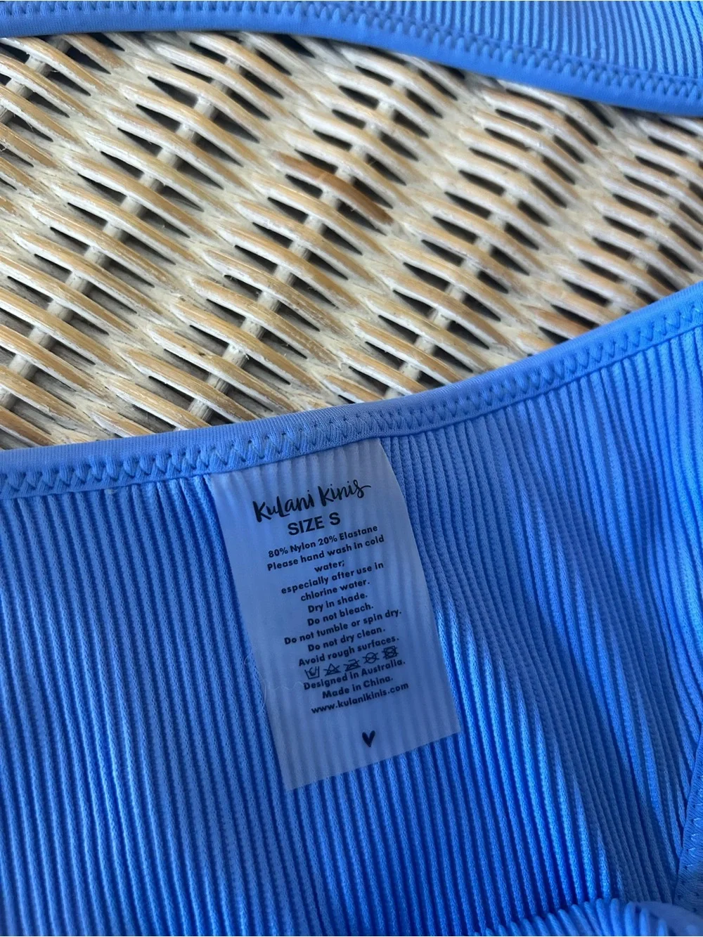Kulani Kinis Ribbed Blue Bikini Set Size Small | Like New Coatsal resortwear